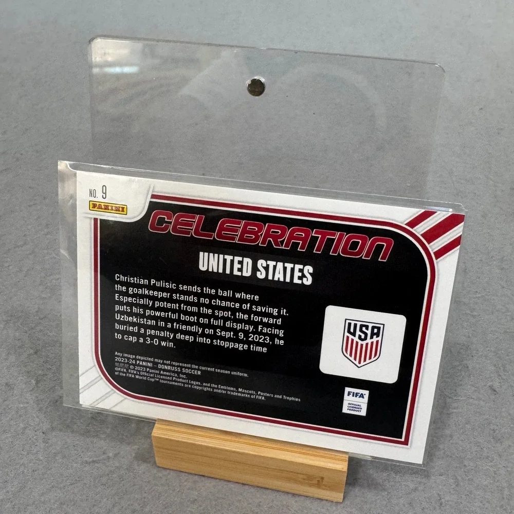 Panini Donruss Soccer Card Christian Pulisic Red Celebration Insert No. 9